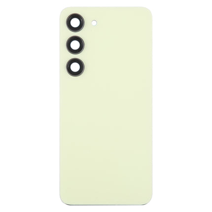For Samsung Galaxy S23 SM-S911B OEM Glass Battery Back Cover with Camera Lens Cover(Yellow)-garmade.com