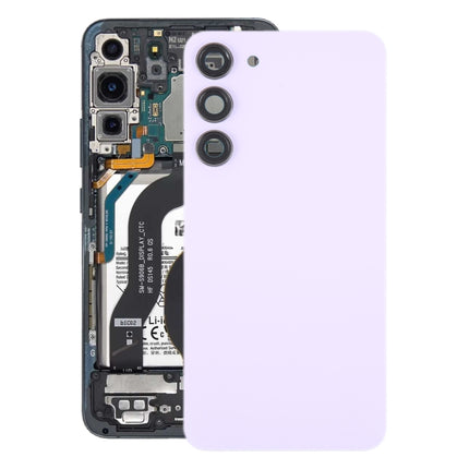 For Samsung Galaxy S23+ SM-S916B OEM Glass Battery Back Cover with Camera Lens Cover(Pink)-garmade.com