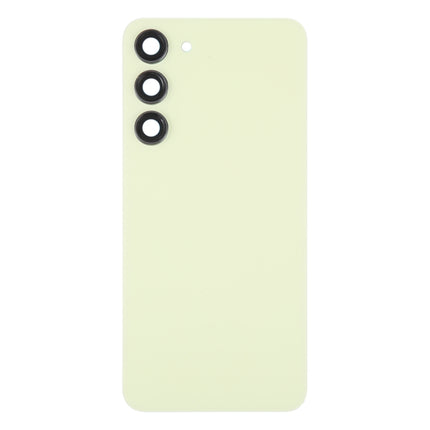 For Samsung Galaxy S23+ SM-S916B OEM Glass Battery Back Cover with Camera Lens Cover(Yellow)-garmade.com
