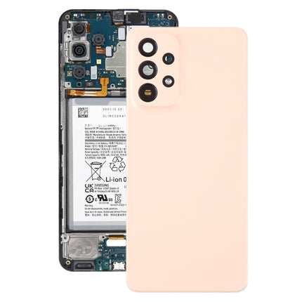 For Samsung Galaxy A53 5G SM-A536B Original Battery Back Cover with Camera Lens Cover(Pink)-garmade.com