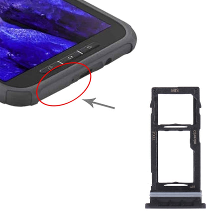 For Samsung Galaxy Tab Active3 8.0 SM-T570/T575 Original SIM Card Tray + Micro SD Card Tray (Black)-garmade.com