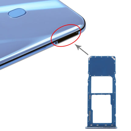 SIM Card Tray + Micro SD Card Tray for Samsung Galaxy A20 A30 A50 (Blue)-garmade.com