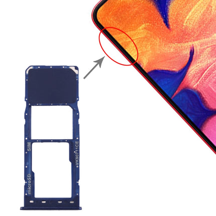 SIM Card Tray + Micro SD Card Tray for Samsung Galaxy A10 (Blue)-garmade.com