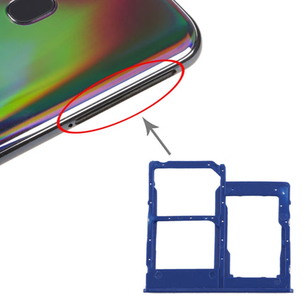 SIM Card Tray + SIM Card Tray + Micro SD Card Tray for Samsung Galaxy A40 (Blue)-garmade.com