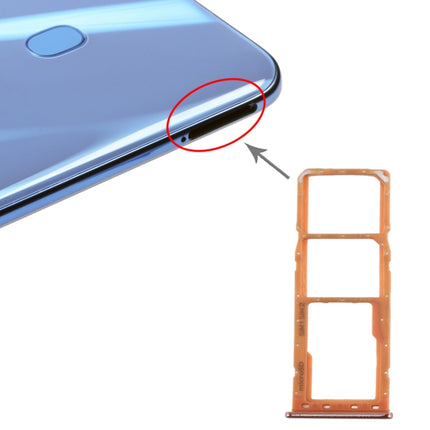 SIM Card Tray + SIM Card Tray + Micro SD Card Tray for Samsung Galaxy A20 A30 A50 (Orange)-garmade.com
