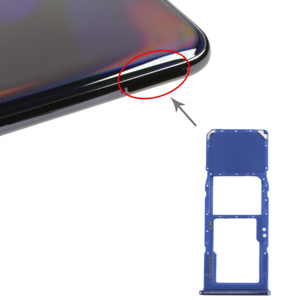SIM Card Tray + Micro SD Card Tray for Samsung Galaxy A70 (Blue)-garmade.com