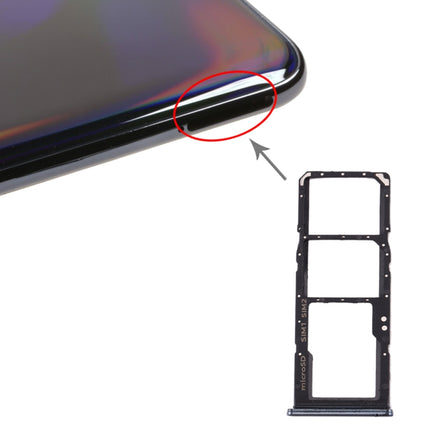 SIM Card Tray + SIM Card Tray + Micro SD Card Tray for Samsung Galaxy A70 (Black)-garmade.com