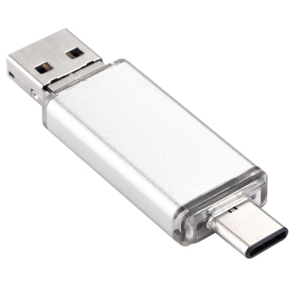64GB 3 in 1 USB-C / Type-C + USB 2.0 + OTG Flash Disk, For Type-C Smartphones & PC Computer (Silver)-garmade.com