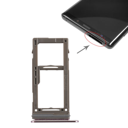 SIM Card Tray + Micro SD Card Tray for Samsung Galaxy Note9 (Purple)-garmade.com