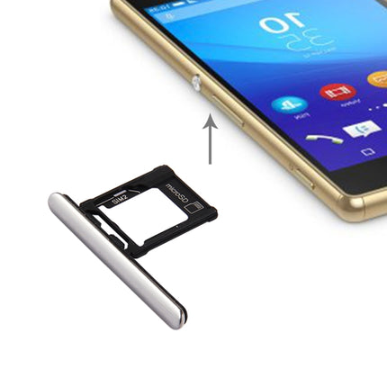 Micro SD / SIM Card Tray + Card Slot Port Dust Plug for Sony Xperia XZ Premium (Dual SIM Version) (Silver)-garmade.com