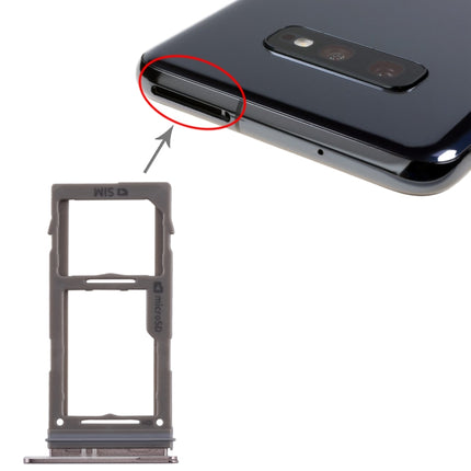 SIM Card Tray + Micro SD Card Tray for Samsung Galaxy S10+ / S10 / S10e(Black)-garmade.com