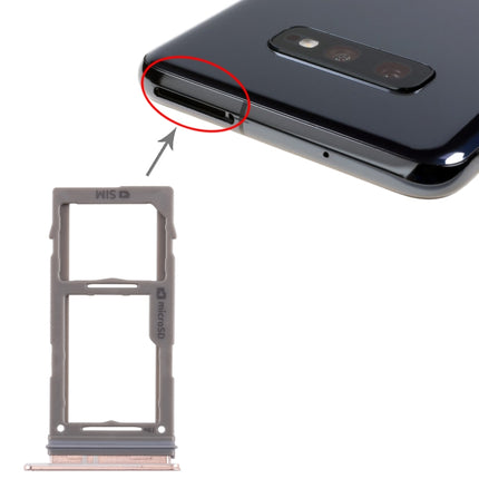 SIM Card Tray + Micro SD Card Tray for Samsung Galaxy S10+ / S10 / S10e(Rose Gold)-garmade.com