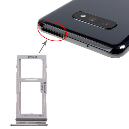 SIM Card Tray + SIM Card Tray / Micro SD Card Tray for Samsung Galaxy S10+ / S10 / S10e(White)-garmade.com