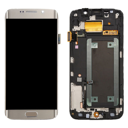 Original Super AMOLED LCD Screen For Samsung Galaxy S6 Edge SM-G925F Digitizer Full Assembly with Frame (Gold)-garmade.com