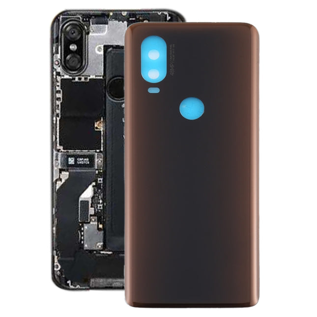 Battery Back Cover for Motorola Moto One Vision(Brown)-garmade.com