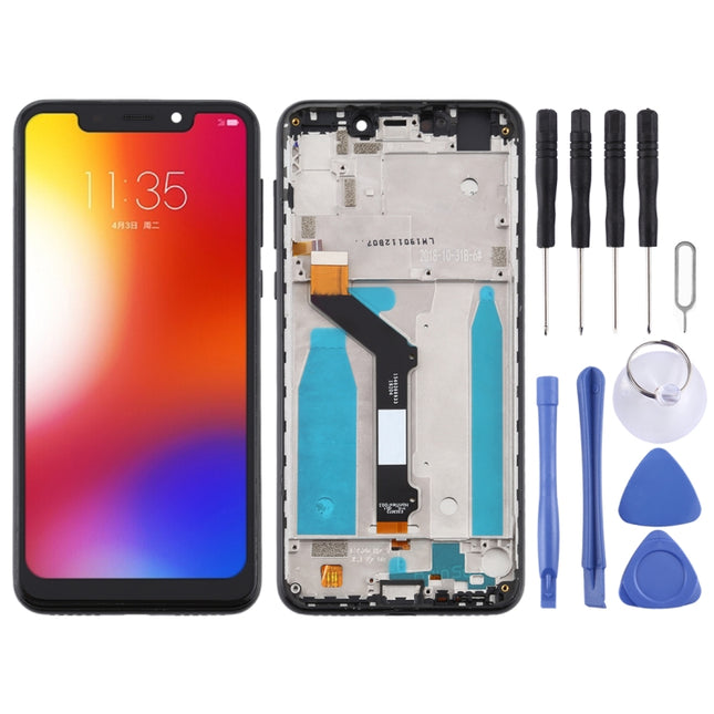 LCD Screen and Digitizer Full Assembly With Frame for Motorola Moto One (P30 Play) (Black)-garmade.com