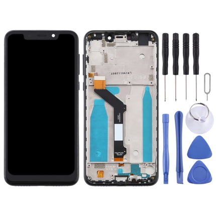 LCD Screen and Digitizer Full Assembly With Frame for Motorola Moto One (P30 Play) (Black)-garmade.com