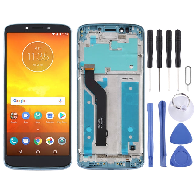 LCD Screen and Digitizer Full Assembly With Frame for Motorola Moto E5 Plus(Blue)-garmade.com