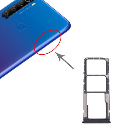 Dual SIM Card Tray + Micro SD Card Tray for Xiaomi Redmi Note 8T / Redmi Note 8 Black-garmade.com