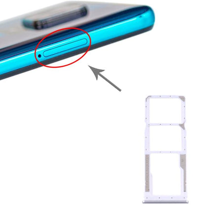 SIM Card Tray + SIM Card Tray + Micro SD Card Tray for Xiaomi Redmi Note 9S Silver-garmade.com