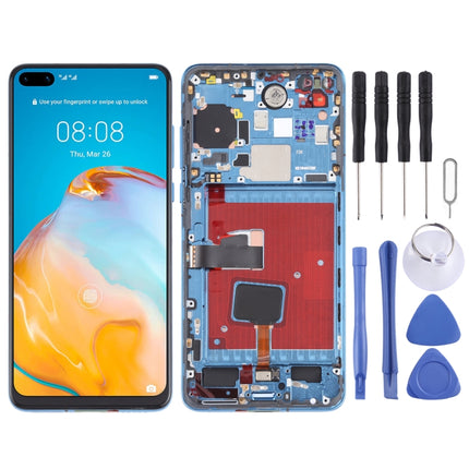 LCD Screen and Digitizer Full Assembly with Frame for Huawei P40 (Blue)-garmade.com