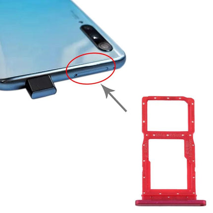 SIM Card Tray + SIM Card Tray / Micro SD Card Tray for Huawei Y9s(Red)-garmade.com