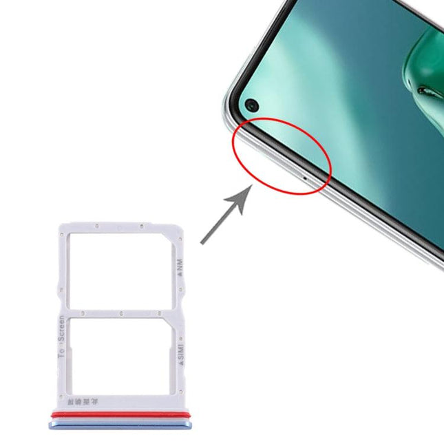SIM Card Tray + NM Card Tray for Huawei P40 Lite 5G Baby Blue-garmade.com