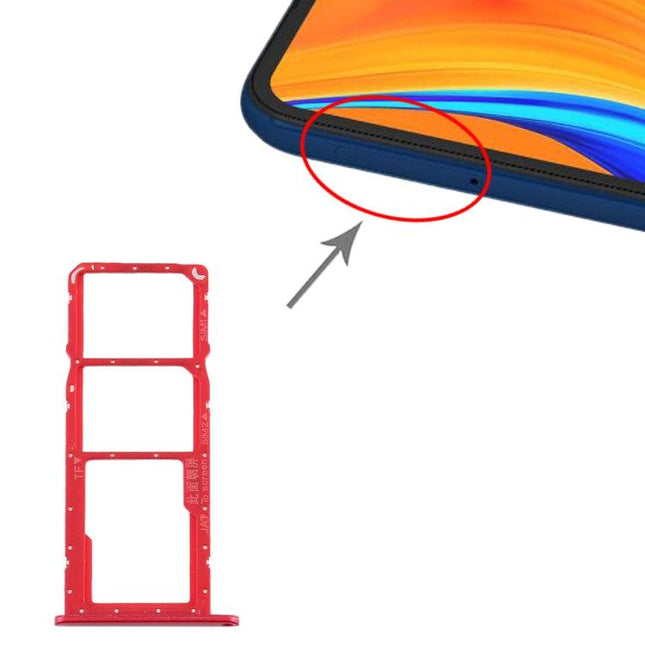 Dual SIM Card Tray + Micro SD Card Tray for Huawei Y6s 2019 Red-garmade.com