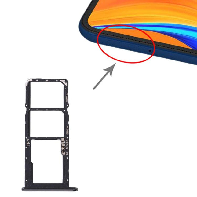 Dual SIM Card Tray + Micro SD Card Tray for Huawei Y6s 2020 Black-garmade.com