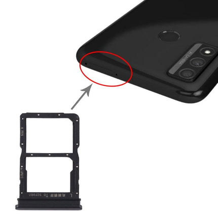 SIM Card Tray + NM Card Tray for Huawei P Smart 2020 Black-garmade.com