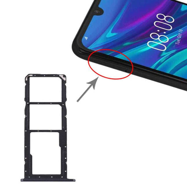 Dual SIM Card Tray + Micro SD Card Tray for Huawei Y6 Pro 2019 Black-garmade.com