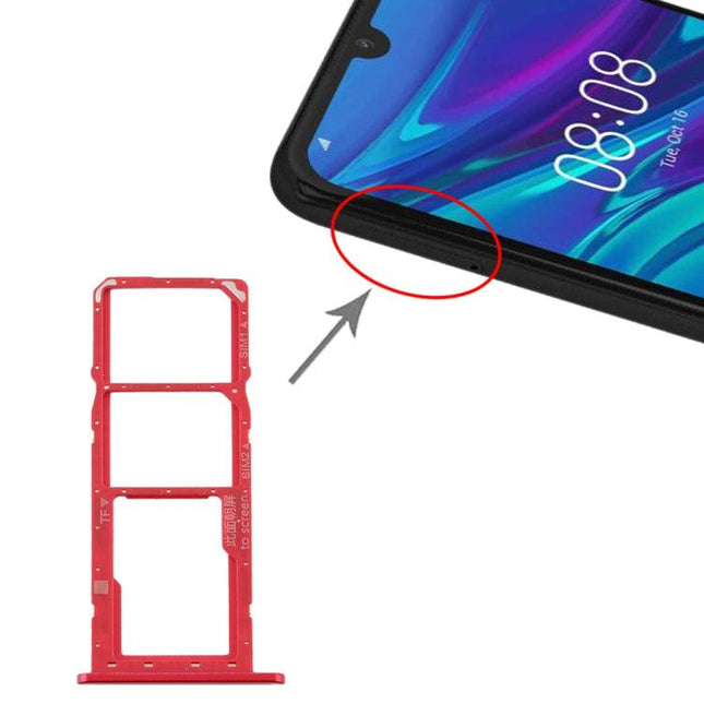 Dual SIM Card Tray + Micro SD Card Tray for Huawei Y6 Pro 2019 Red-garmade.com