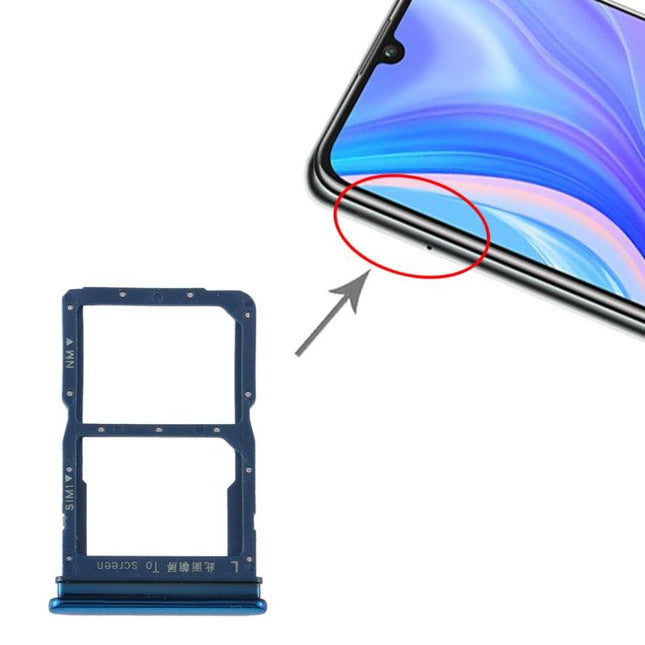SIM Card Tray + NM Card Tray for Huawei Y8p Blue-garmade.com
