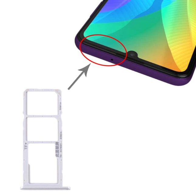 Dual SIM Card Tray + Micro SD Card Tray for Huawei Y6p Silver-garmade.com