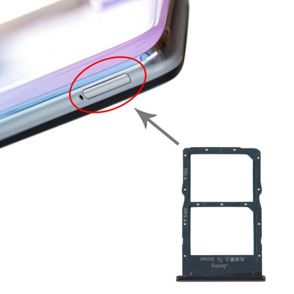 SIM Card Tray + NM Card Tray for Huawei P40 Lite Black-garmade.com
