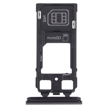 SIM Card Tray + SIM Card Tray / Micro SD Card Tray for Sony Xperia 1 / Xperia XZ4 (Black)-garmade.com