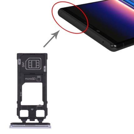 SIM Card Tray + SIM Card Tray / Micro SD Card Tray for Sony Xperia 1 / Xperia XZ4 (Grey)-garmade.com