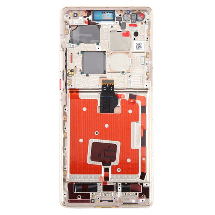 Original LCD Screen and Digitizer Full Assembly with Frame for Huawei Mate 40 Pro (Gold)-garmade.com