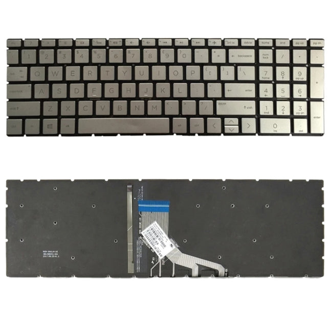 US Version Keyboard with Keyboard Backlight for HP 15-DA 15-DA0002DX 15-DA0008CA 15-DB 15-DB0003CA TPN-C135 TPN-C136 (Silver)-garmade.com