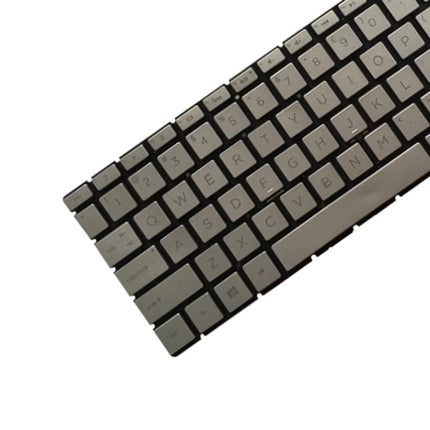 US Version Keyboard with Keyboard Backlight for HP 15-DA 15-DA0002DX 15-DA0008CA 15-DB 15-DB0003CA TPN-C135 TPN-C136 (Silver)-garmade.com