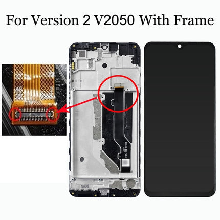 LCD Screen and Digitizer Full Assembly with Frame For ZTE 20 Smart V2050 (Black)-garmade.com