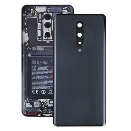 Battery Back Cover with Camera Lens Cover for OnePlus 8(Black)-garmade.com