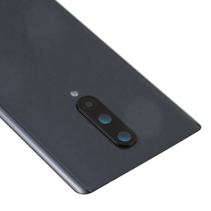 Battery Back Cover with Camera Lens Cover for OnePlus 8(Black)-garmade.com
