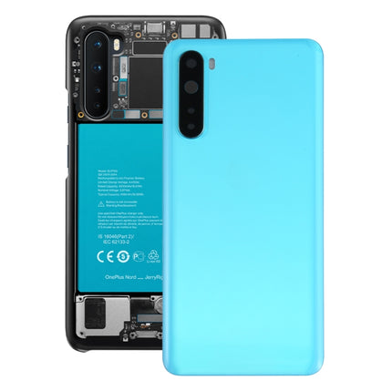Battery Back Cover with Camera Lens Cover for OnePlus Nord(Blue)-garmade.com