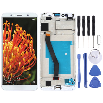 LCD Screen and Digitizer Full Assembly with Frame for Huawei Y6 (2018)(White)-garmade.com