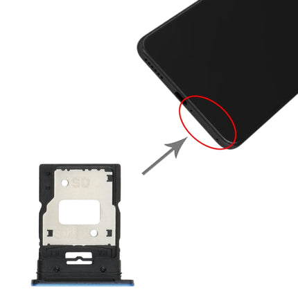 SIM Card Tray + SIM Card Tray / Micro SD Card Tray for Xiaomi Mi 11 Lite M2101K9AG (Blue)-garmade.com