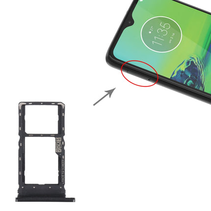 SIM Card Tray + Micro SD Card Tray for Motorola Moto G8 Play XT2015 XT2015-2 (Black)-garmade.com