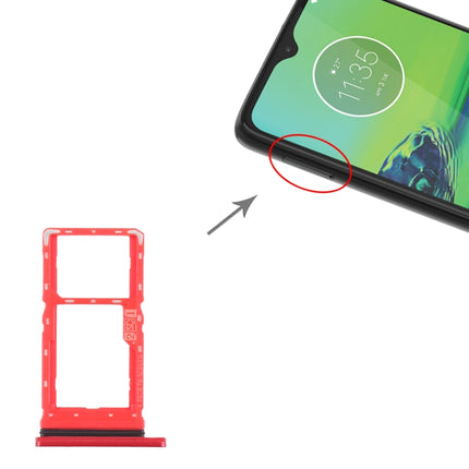 SIM Card Tray + Micro SD Card Tray for Motorola Moto G8 Play XT2015 XT2015-2 (Red)-garmade.com