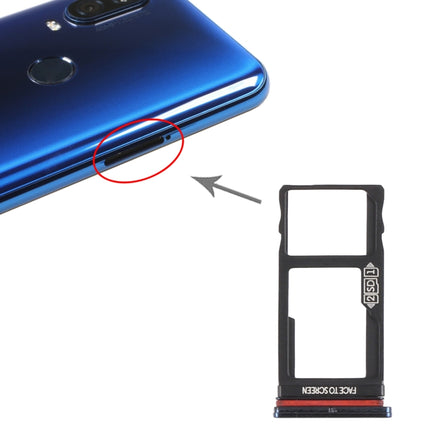 SIM Card Tray + Micro SD Card Tray for Motorola Moto One Vision / P50 (Black)-garmade.com