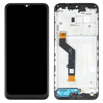 LCD Screen and Digitizer Full Assembly with Frame for Motorola Moto E7 Plus XT2081-1(Black)-garmade.com